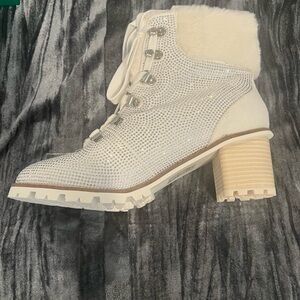 Elegant White Fur-Lined Women's Boots by Lauren Lorraine